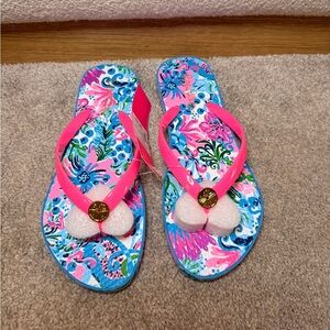 Lilly Pulitzer Pink and Blue Sandals